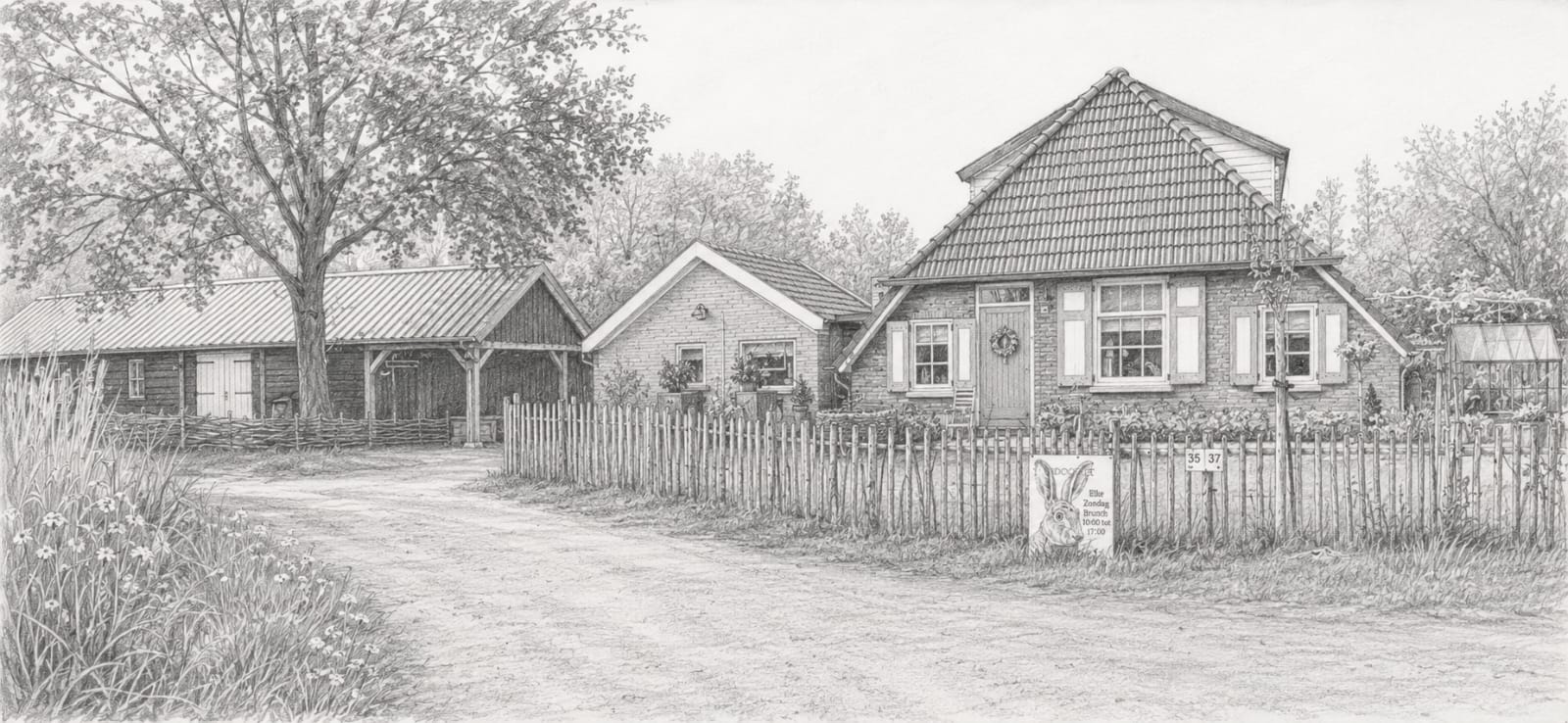 Impressie van 't Bakhuuske B&B in het Sallandse landschap